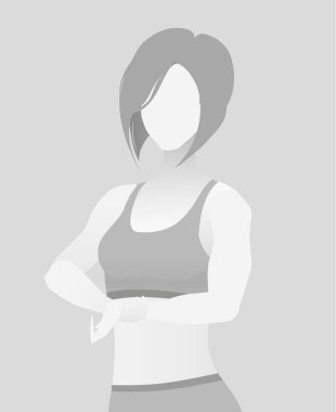 Varsayılan yer tutucu fitness eğitmeni bir T-shirt.