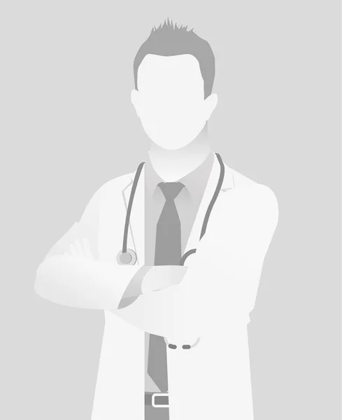 Default placeholder doctor half-length portrait — Stock Vector