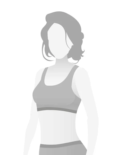 Default placeholder fitness trainer in a T-shirt. — Stock Vector