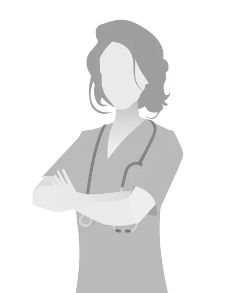 Default marcador de posición médico retrato de media longitud — Vector de stock