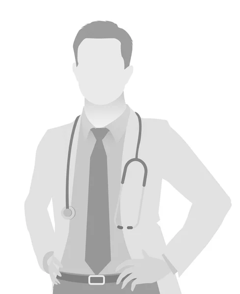 Default placeholder doctor half-length portrait — Stock Vector