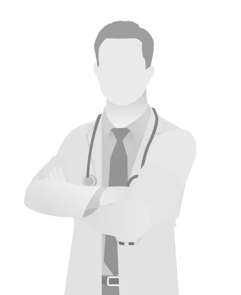 Default marcador de posición médico retrato de media longitud — Vector de stock