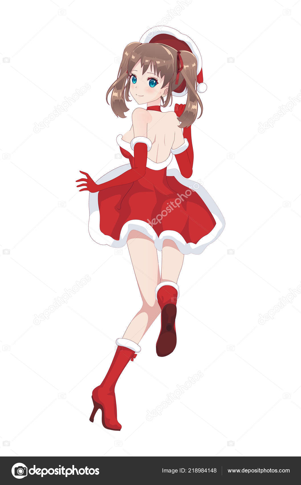 Vetores de Anime Manga Menina Sopra Um Beijo Fantasia De Papai Noel De  Natal e mais imagens de Estilo Mangá - iStock