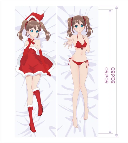 Dakimakura Japanese body pillow for hugging — Stock Vector © Apoev 218989290