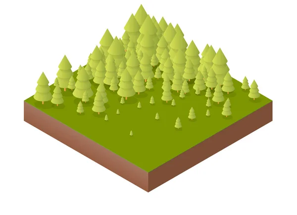 Natur Waldlandschaft von isometrischer — Stockvektor