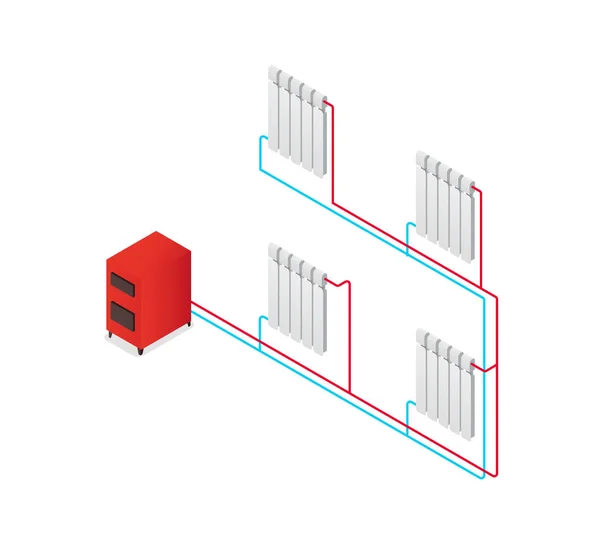 Ketel regeling radiator. — Stockvector