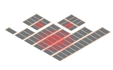 Isometry infrared floor heating system clipart