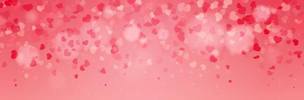 Falling valentine hearts confetti background — Stock Vector