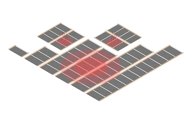 Sistema de calefacción por suelo radiante infrarrojo Isometry — Archivo Imágenes Vectoriales