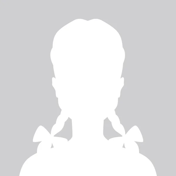Persona gris foto marcador de posición niña — Vector de stock