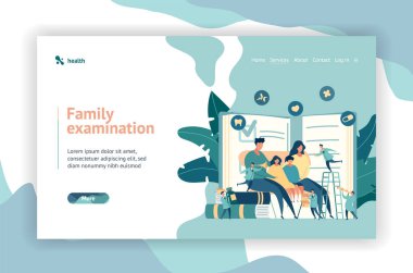 Aile doktoru çocuk doktoru kavramı web sayfa tasarımı