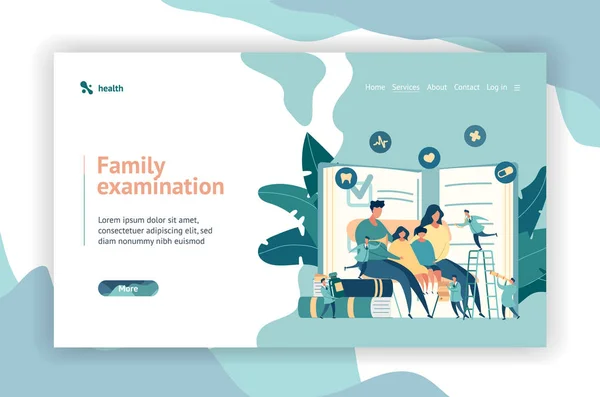 かかりつけ小児科医コンセプト web ページ デザイン — ストックベクタ