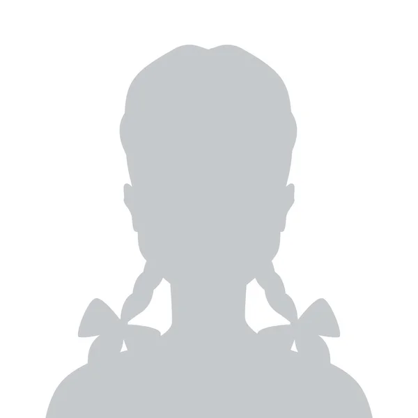 Persona gris foto marcador de posición niña — Vector de stock