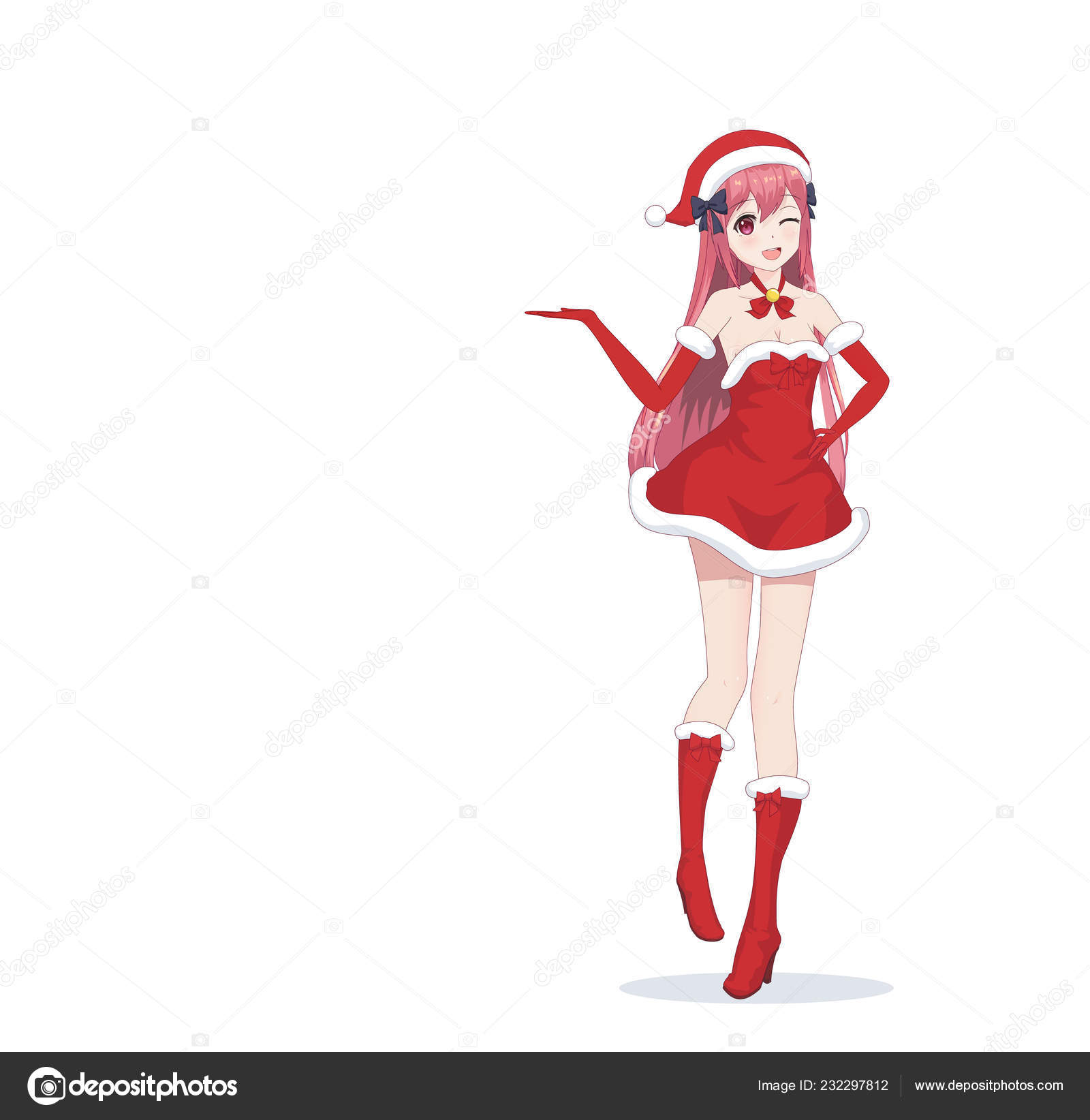 Vetores de Anime Manga Menina Sopra Um Beijo Fantasia De Papai Noel De  Natal e mais imagens de Estilo Mangá - iStock