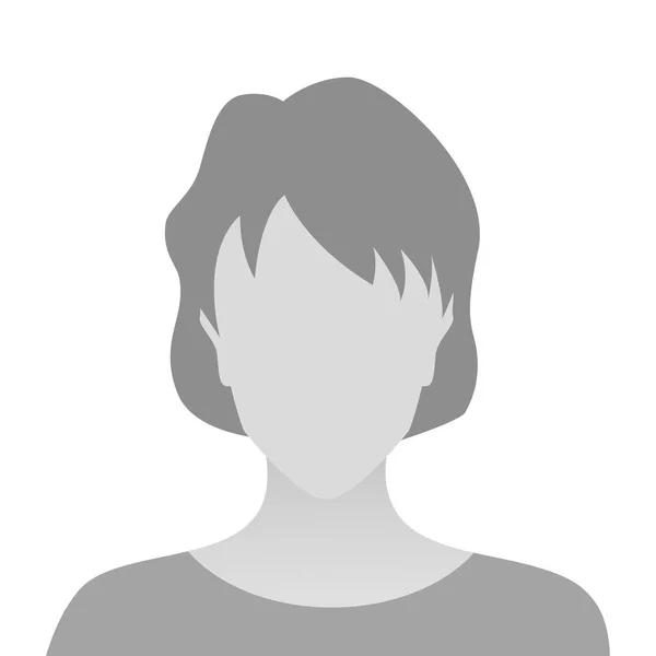 Persona gris foto marcador de posición mujer — Vector de stock