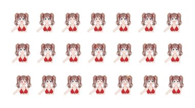 Sprite duygular anime manga kızlar bikinili ayarla.