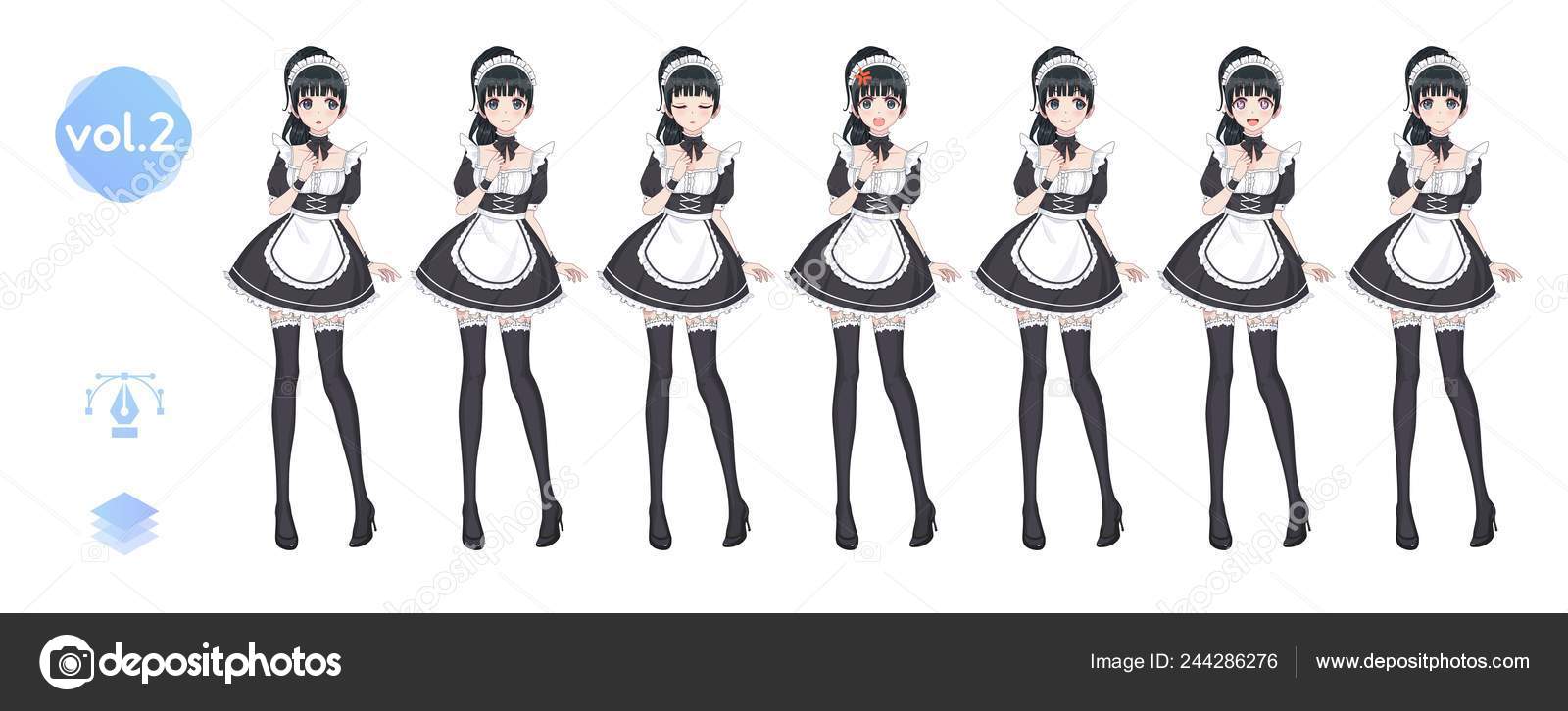 Kawai Maid Cafe  Character design, Cute drawings, Drawing anime clothes