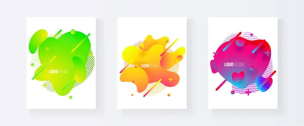 Conjunto de cubiertas abstractas de formas líquidas — Vector de stock