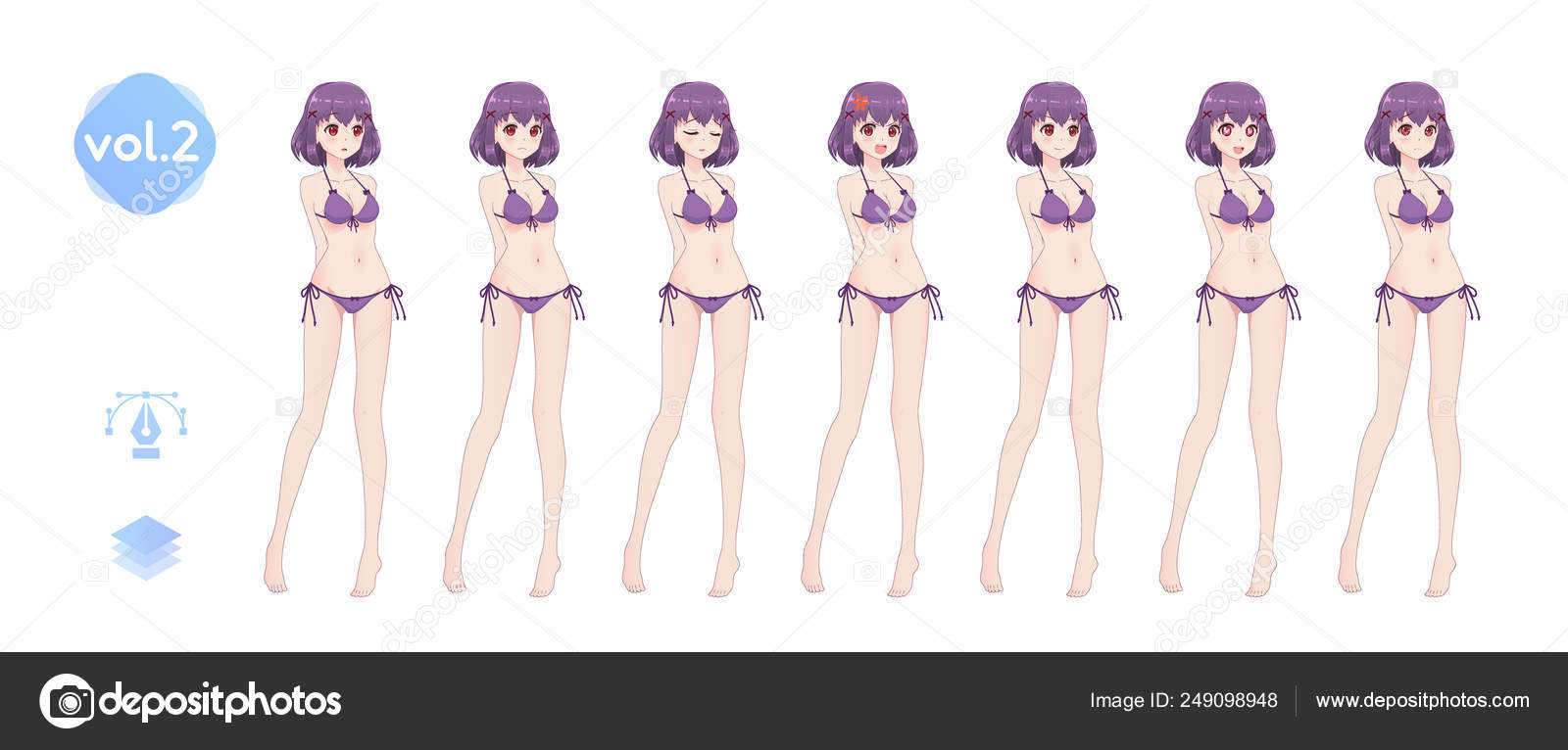 MangaEn Verano Chica Anime Bikini De Baño Traje Un 0mNn8vOw