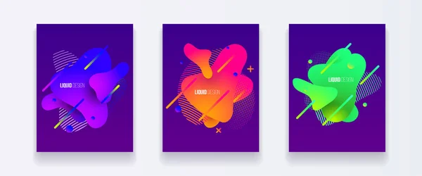 Conjunto de cubiertas abstractas de formas líquidas — Vector de stock