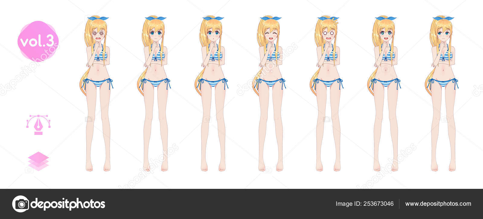 Anime Manga Fille En Maillot De Bain Bikini Summer Image