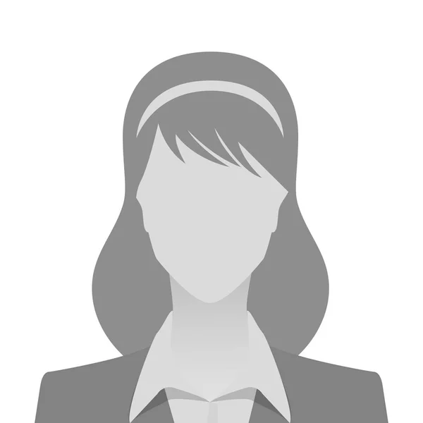 Persona gris foto marcador de posición mujer — Vector de stock