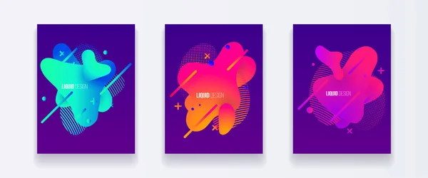 Conjunto de diseño abstracto de formas líquidas — Vector de stock