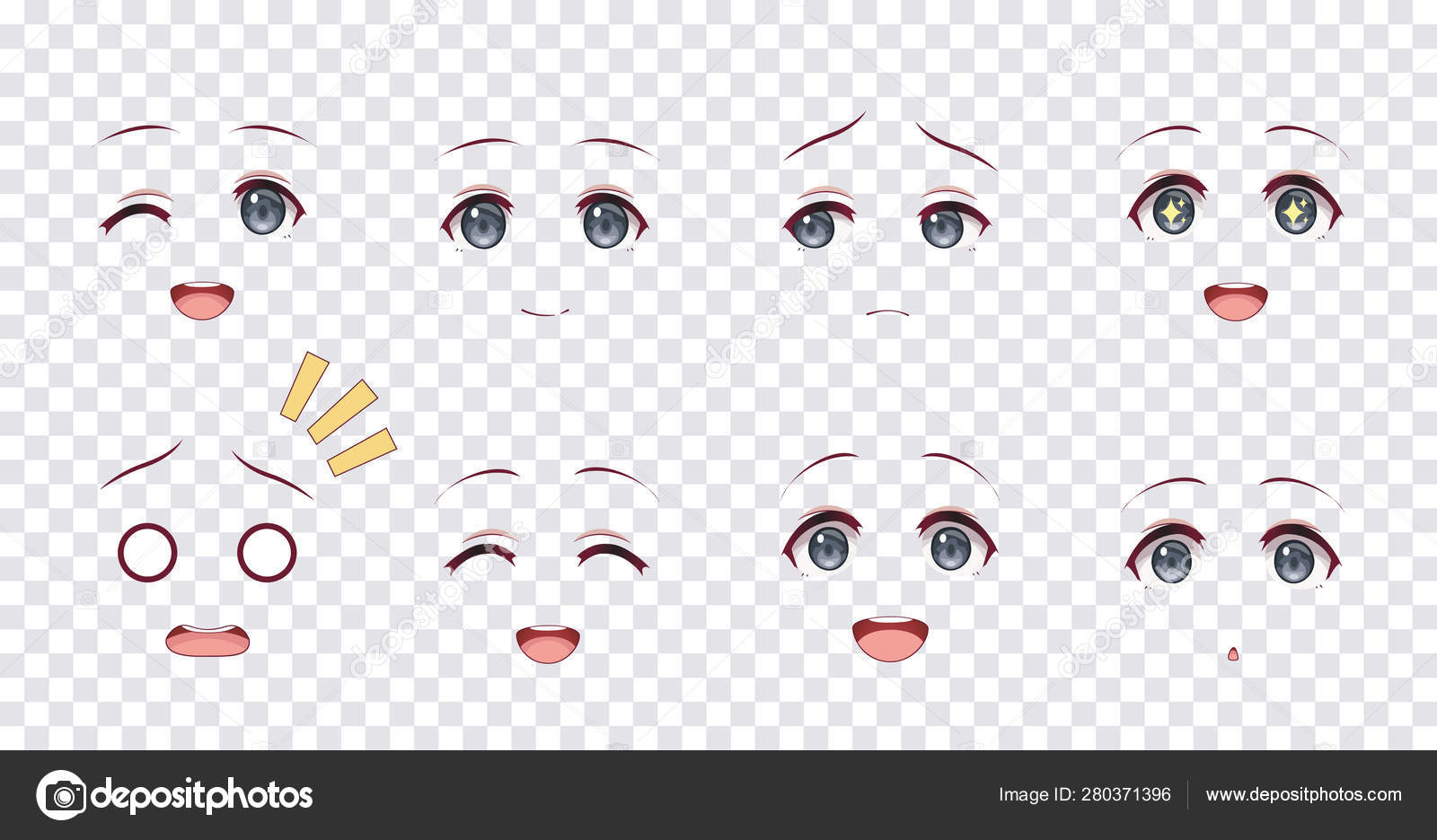 Personagem de menina de anime de olhos azuis