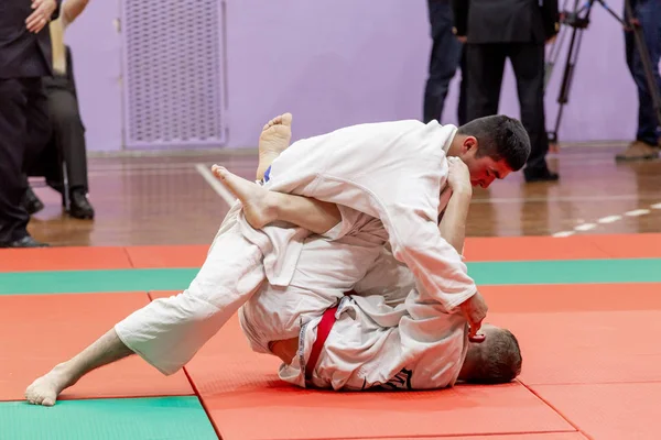 Rusya Vladivostok 2018 Jiu Jitsu Güreş Rekabet Erkekler Arasında Dövüş — Stok fotoğraf