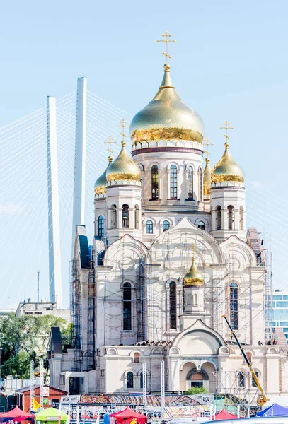 Russia Vladivostok 2019 Downtown Vladivostok Most Famous Sights City Golden — Stock Photo, Image