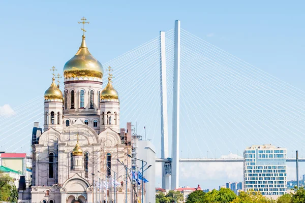 Russia Vladivostok 2019 Downtown Vladivostok Most Famous Sights City Golden — Stock Photo, Image