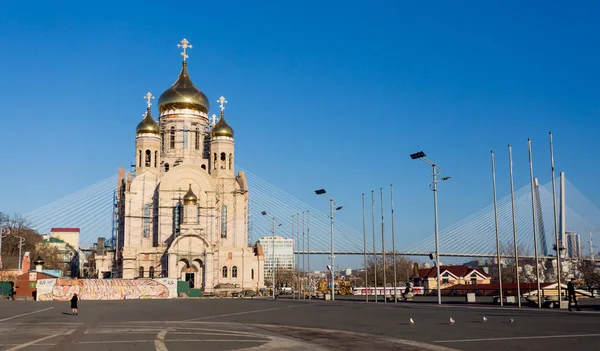 Russia, Vladivostok, 04/18/2019. View on building of orthodox Sa — Stock Photo, Image