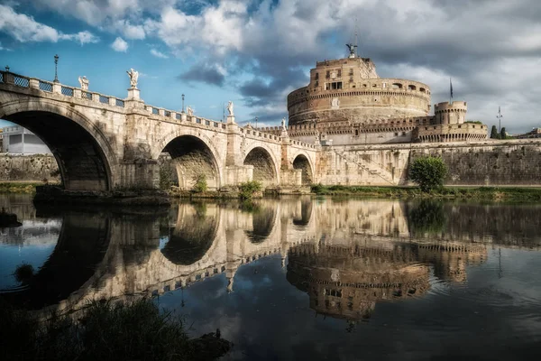 Castel Sant Angelo Mausoleo Adriano Roma Italia Construido Antigua Roma — Foto de Stock