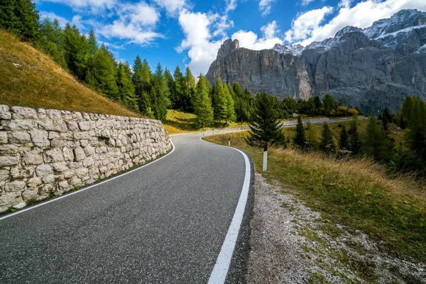 Hermoso Camino Montaña Con Árboles Bosques Montañas Los Fondos Tomado — Foto de Stock