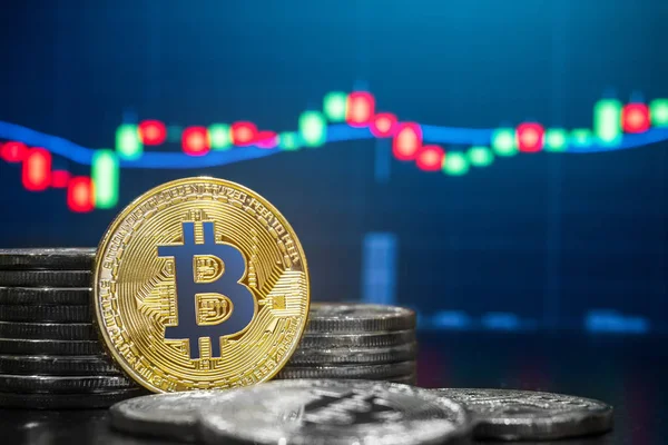 Konzept Für Den Handel Mit Bitcoin Und Kryptowährungen Bild Des — Stockfoto