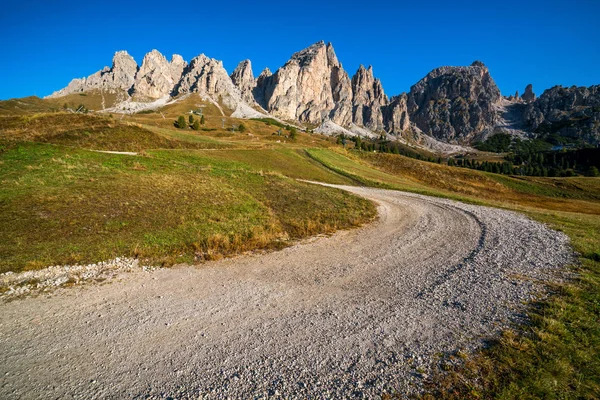 Onverharde Weg Wandelpad Bijhouden Berg Dolomieten Italië Voor Pizes Cir — Stockfoto