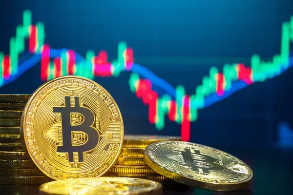 Konzept Für Den Handel Mit Bitcoin Und Kryptowährungen Bild Des — Stockfoto