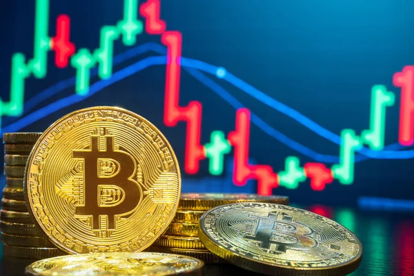 Konzept Für Den Handel Mit Bitcoin Und Kryptowährungen Bild Des — Stockfoto