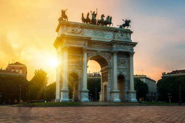 Arco Della Pace Arco Paz Milão Itália Construído Como Parte — Fotografia de Stock