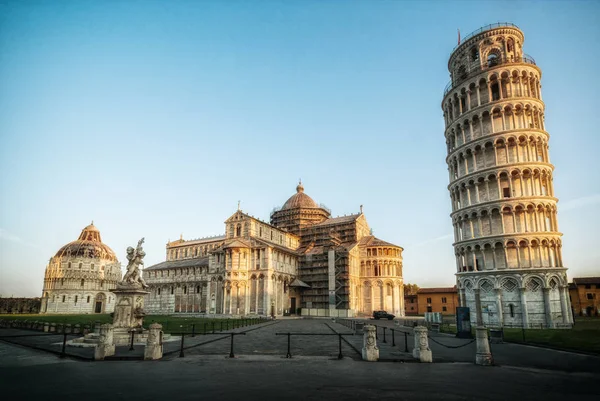 Pisa Talya Daki Eğik Pisa Kulesi Tüm Dünyada Istenmeyen Eğik — Stok fotoğraf