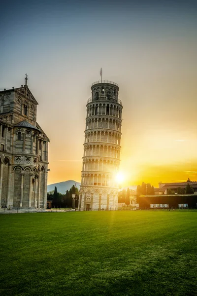 ピサの斜塔 ピサの斜塔 ピサの斜塔は 意図しない傾きとイタリアの有名な旅行先で世界的に知られています ピサ大聖堂の近くにあります — ストック写真