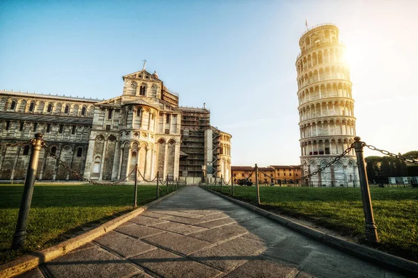 Pisa Talya Daki Eğik Pisa Kulesi Tüm Dünyada Istenmeyen Eğik — Stok fotoğraf