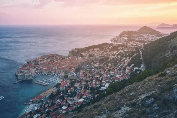 Dubrovnik Cidade Velha Costa Mar Adriático Dalmácia Croácia Destino Viagem — Fotografia de Stock