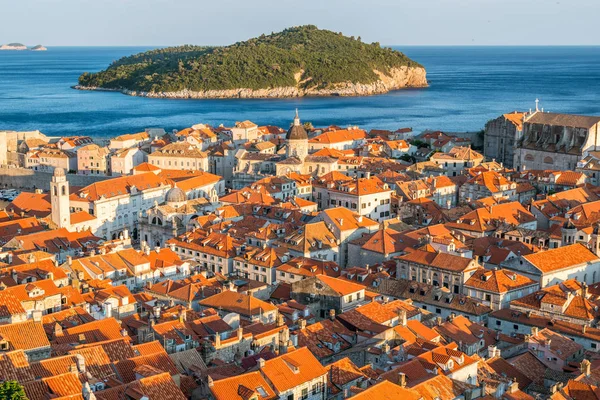 Panorámás Kilátás Nyílik Régi Város Dubrovnik Horvátország Kiemelkedő Horvát Úticél — Stock Fotó