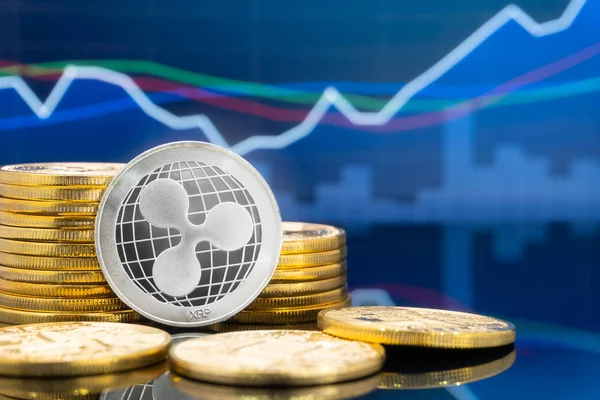 Gyűrűző Xrp Cryptocurrency Fogalom Befektetés Globális Kereskedelmi Exchange Piaci Chart — Stock Fotó