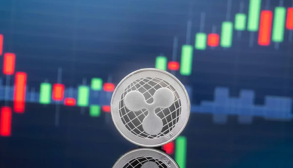 Gyűrűző Xrp Cryptocurrency Fogalom Befektetés Globális Kereskedelmi Exchange Piaci Chart — Stock Fotó
