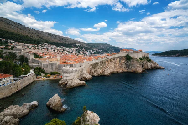 Muralla Histórica Del Casco Antiguo Dubrovnik Dalmacia Croacia Destino Turístico — Foto de Stock