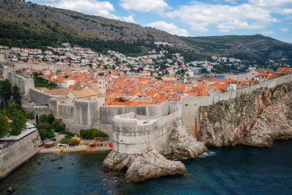 Historické Zdi Starého Města Dubrovníku Dalmácii Chorvatsko Prominentní Destinace Chorvatska — Stock fotografie