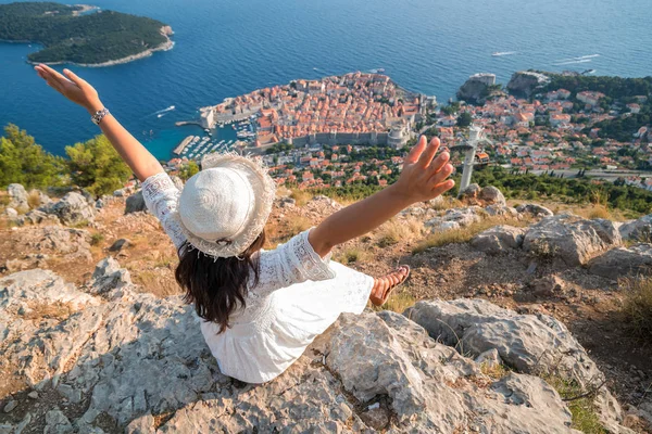 Utazási Keresett Dubrovnik Város Dalmácia Horvátország Kiemelkedő Úti Cél Horvátországban — Stock Fotó