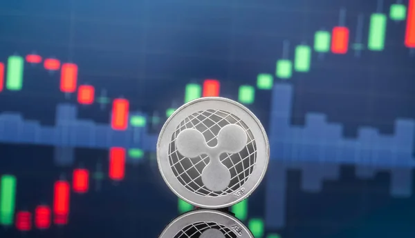 Gyűrűző Xrp Cryptocurrency Fogalom Befektetés Globális Kereskedelmi Exchange Piaci Chart — Stock Fotó